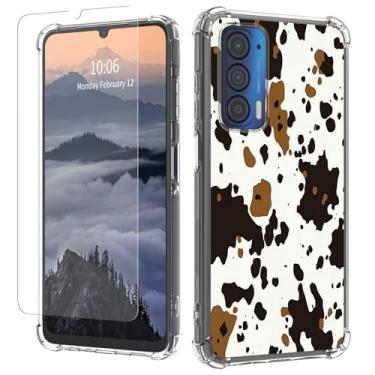 Imagem de Capa transparente para Moto Edge 2021 para Motorola Edge 5G UW com protetor de tela TPU macio transparente [antiamarelamento] [proteção contra quedas] Capa protetora à prova de choque, estampas de