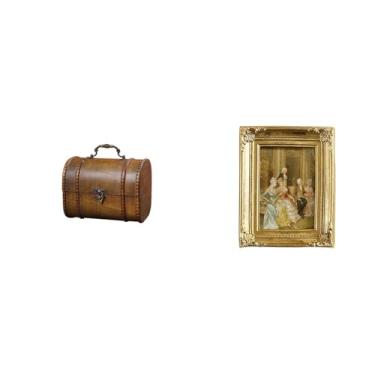 Imagem de MotiveTech Caixa Organizadora Vintage de Joias em Resina E Madeira com Porta de Vidro para Fotos, Ideal para Exibir Anéis E Outros Objetos.