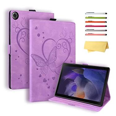 Imagem de UUcovers Capa para Samsung Galaxy Tab A8 de 10,5 polegadas 2022 (SM-X200/X205/X207) com suporte de visualização em vários ângulos/suporte para caneta/bolso para cartões/capa de couro sintético em