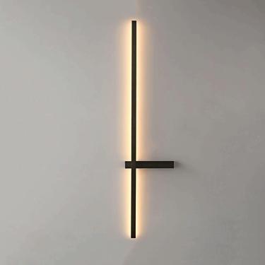 Imagem de Luminária De Parede Com Abajur De Acrílico - Luminária De Parede De Tira Moderna Luminária De Parede Led De 8 W Simples Sala De Estar Luzes De Atmosfera Longa Cozinha Pingente, One Color, Left