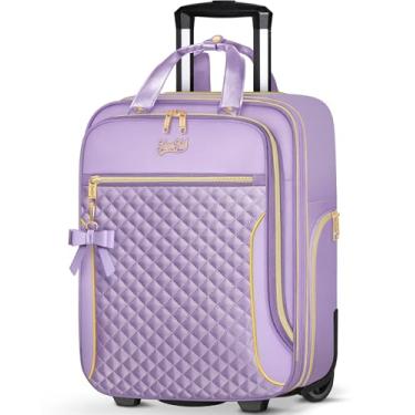 Imagem de Mala de mão aprovada por companhias aéreas de 56 x 35 x 23 cm, mala macia de 50 cm com 4 peças, bagagem leve para mulheres com trava TSA e 4 rodas giratórias, malas de mão laterais macias para viagens