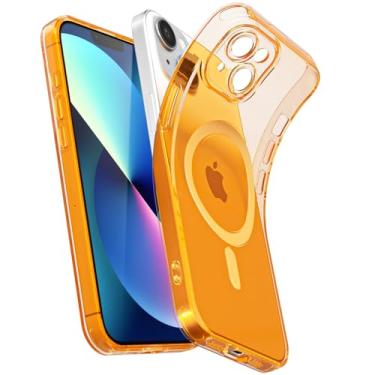 Imagem de Svanove Capa magnética transparente para iPhone 13, compatível com Magsafe Slim Slim Transparente Mag Safe Case para mulheres, meninas, fofa, brilhante, fluorescente, macio, silicone com capa para