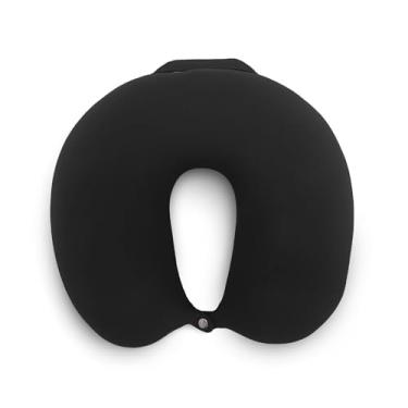 Imagem de Almofada de Pescoço para Adulto – Suporte Ergonômico para Viagem e Relaxamento – Leve, Lavável e Compacta (Preto)