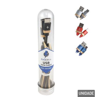 Imagem de Cabo USB Tipo-c 100cm Reforçado Color - Tudo em Caixa