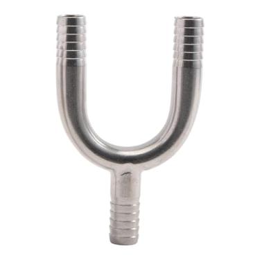 Imagem de Fenteer Adaptador de emenda de junta de substituição em forma de Y de aço inoxidável com 3 vias para mangueira, 9.5 Mm