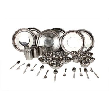Imagem de Royal Sapphire Conjunto de jantar 36 peças de boa qualidade e tamanho perfeito (vaso, tigela de curry, tigela de deserto, colher, garfo e prato inteiro)