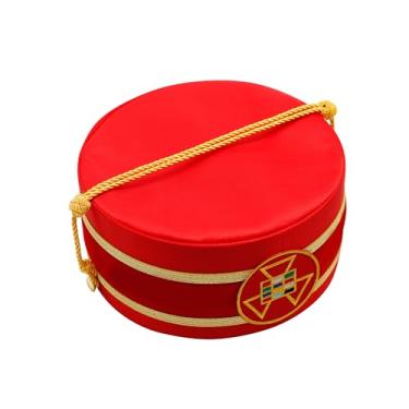 Imagem de Boné com coroa do capítulo do sumo sacerdote real do passado - bordado à máquina vermelho - boné/chapéu maçônico, Vermelho, 8