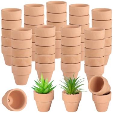 Imagem de 50 mini vasos de terracota, 1,2 vasos de berçário de cacto com drenagem, ideal para suculentas, ervas, projetos de artesanato DIY