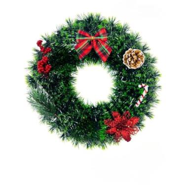 Imagem de Guirlanda De Natal Luxo Grande Girlanda De Porta De Natal Decoração Natalina Enhance the Festive Atmosphere(Verde 2 Grande)