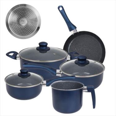 Imagem de Jogo Completo Modena 5 Panelas Aluminio Revestimento Cerâmico Indução 