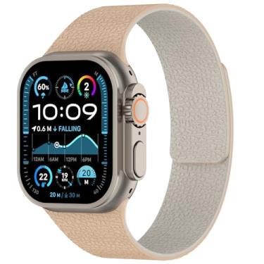 Imagem de LYSMVIVI Pulseira magnética de silicone de lichia compatível com Apple Watch Ultra, SE, séries 11, 10, 9, 8, 7, 6, 5, 4, 3, 2 e 1 de 49 mm, 46 mm, 46 mm, 46 mm, 46 mm, 46 mm, 4, 2 e 1 de 49 mm, 46 mm