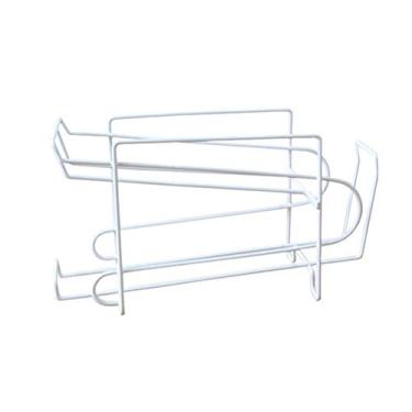 Imagem de Aramox Cremalheiras do Armazenamento das Latas da Camada Dupla, Cremalheira da Bebida do Refrigerador do Suporte do Rolamento das Latas de Ferro para Prateleiras da Cozinha (Branca)