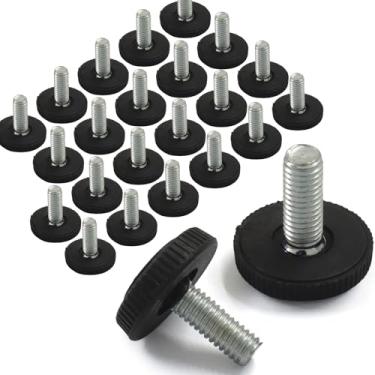Imagem de Kyuionty M8 Pés de nivelamento ajustáveis roscados, 24 peças de pés de nivelamento de móveis, rosqueados, rosqueados, niveladores para mesa/cadeiras/bancos/pernas de armários