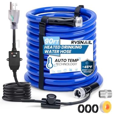 Imagem de RVSNAIL Mangueira de água aquecida de 2 m, proteção contra congelamento até -42 °C, controle inteligente de termostato, mangueira segura de água potável sem chumbo/BPA para trailer, acampamento e uso