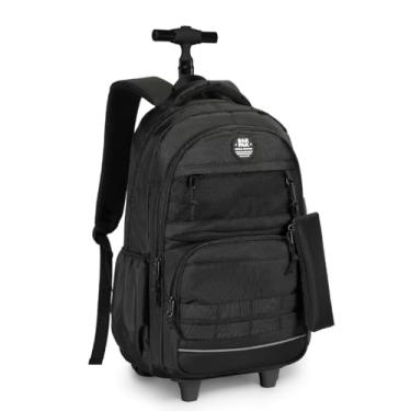 Imagem de Mochila Rodinha Costa Menino Adulto Reforçada Preta Bakpak