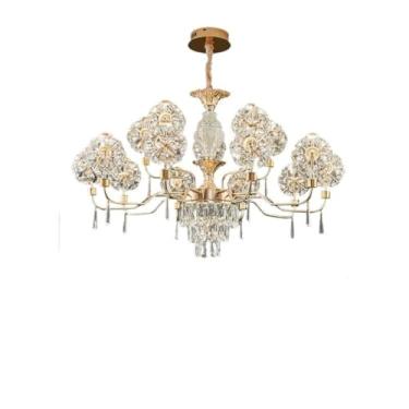 Imagem de Lustre de Cristal de Luxo - Estilo Artístico Pós-Moderno Minimalista | Ideal para Sala de Estar, Quarto Principal, Sala de Jantar e Escritório (18 Lâmpadas)