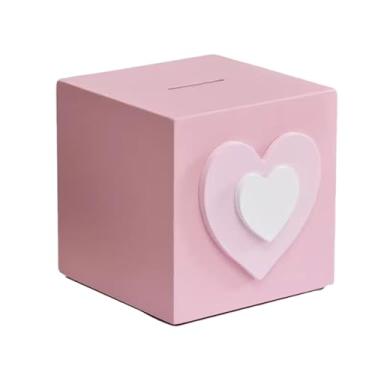 Imagem de Cofrinho Pink Love, armazenamento de notas e moedas de grande capacidade com recurso de acesso opcional, presente romântico (grande)