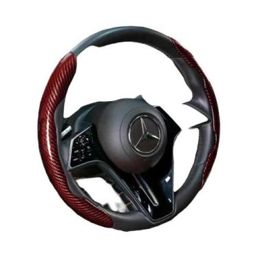 Imagem de Capa De Volante De Carro Universal Antiderrapante Em Fibra De Carbono 