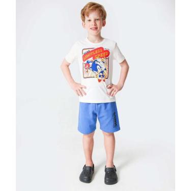Imagem de Conjunto Infantil Manga Curta Sonic Tam 4 a 10-42059, Branco, 10