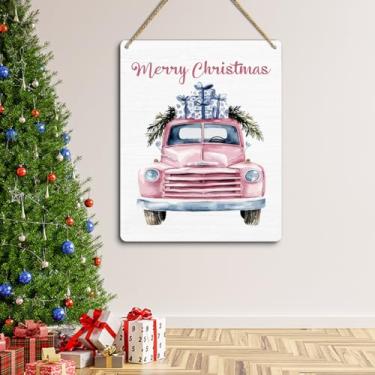 Imagem de Placa para decoração de porta de Natal, decoração de inverno, sazonal, arte de parede, decoração de Feliz Natal, decoração de Feliz Natal para casa, varanda, porta da frente, quarto, cozinha, jantar