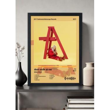 Imagem de Quadro Billie Eilish dont smile at me (Colored) Com Vidro Tamanho:21cm