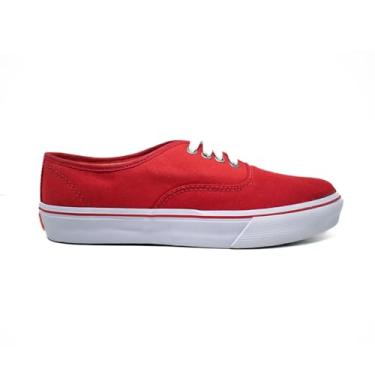 Imagem de Tênis Feminino Casual Leve Confortável Estilo Skate Solado Vulcanizado (Vermelho, BR, Adulto, Numérico, 34)