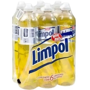 Imagem de 6 Detergente Líquido Neutro Frasco 500ml - Limpol