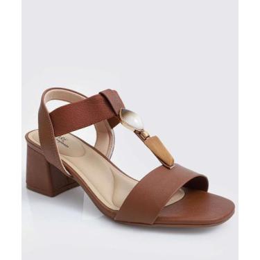 Imagem de Sandália Feminina Salto Grosso Modare-76160, Marrom, 35