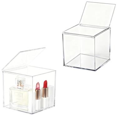 Imagem de LOVPLAY Caixa de acrílico com tampa, suporte transparente para cápsulas de café com tampa articulada, pequenos organizadores de acrílico Contanier