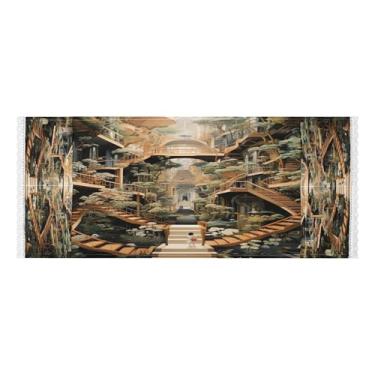 Imagem de Wassud Capas de lavadora e secadora Nature City, protetor de lavadora com sacos de armazenamento, capa de geladeira à prova de poeira com bolsos para lavanderia doméstica, cozinha, 120 x 55 cm