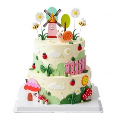 Imagem de 32Pcs Bug Cake Toppers Bug Birthday Party Decorations with Ladybug Bee Mushroom Cake Decorations for Baby Shower bBirthday Party Supplies