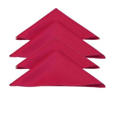 Imagem de Kit 4 Guardanapos de Tecido Oxford, Vermelho, 35x35cm, Quadrado, Liso, para Mesa Posta de 4 Lugares