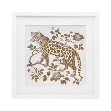 Imagem de Stupell Industries Detalhes terrosos vintage leopardo branco impressão emoldurada sob vidro, design por Lettered and Lined, 13 x 13