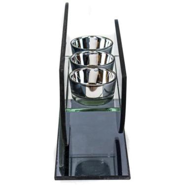 Imagem de Castiçal De Vidro Porta 3 Velas 13 X 22