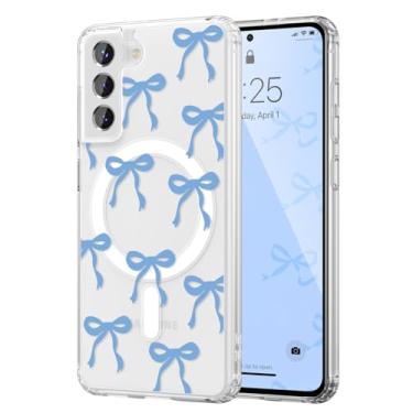 Imagem de UEEBAI Capa magnética para Samsung Galaxy S20 FE 5G, capa de arco compatível com MagSafe, capa estética fina sem fio, fita transparente, antiamarelamento, à prova de choque, capa protetora para