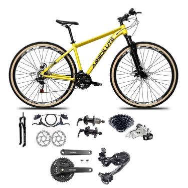 Imagem de Bicicleta Aro 29 Absolute Nero 5 Câmbios Shimano Deore-altus 27v Freio Hidráulico Garfo C-trava amarelo Tam: 19