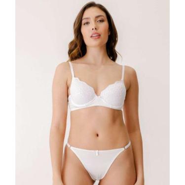 Imagem de Calcinha String Recorte Renda Marisa Branco-88049, Branco, M