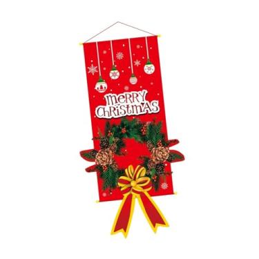 Imagem de Sclmgo Faixa de Feliz Natal, Placa Decorativa de Natal para Porta de Casa, Enfeite para Festa de Natal, Grinalda, Tamanho real