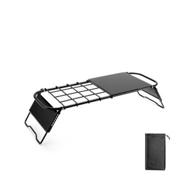 Imagem de Grelha dobrável para fogueira, altura e comprimento ajustáveis, suporte portátil para churrasco para camping, construção em aço resistente, design compacto, cozinha ao ar livre, (Mesa dobrável)