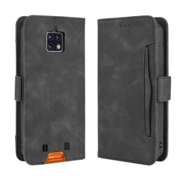 Imagem de Capa para Oukitel WP6,Retro magnético Flip Case,Design de carteira de couro PU com slots de cartão removíveis -Black