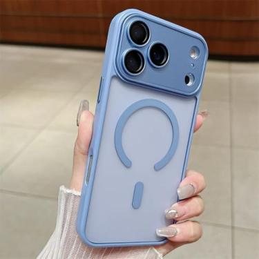 Imagem de SFDSUH Capa protetora fosca com carregamento sem fio magnético para iPhone 16e, resistente a impactos e sólida (para iPhone 16e/Azul Sierra)