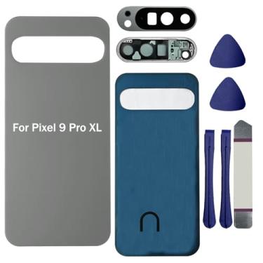 Imagem de Substituição de vidro traseiro para Pixel 9 Pro XL compatível com Google Pixel 9 Pro XL 5G Capa traseira de vidro com lente de câmera, fitas pré-instaladas e kits de ferramentas (não é compatível com