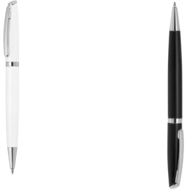 Imagem de Caneta Esferográfica de Metal com Ponta Touch, Corpo Emborrachado, Escrita Azul, Ponta Média 1.0mm, Cilíndrica, Moderna, 25g (Kit 2 Preto)