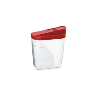 Imagem de Farinheira Multiuso com Medidas, Plástico, Transparente com Tampa Preta, 15x14cm, Livre de BPA, para Armazenamento de Farinha, Açúcar, Café, Grãos