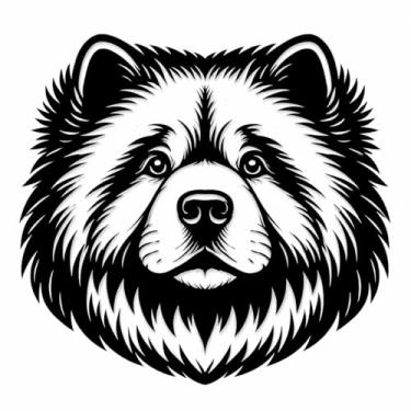 Imagem de Arte Decorativa Pet 3D para Parede, Dog Friendly, Cão, Quadro Cachorro, Shih Tzu, Labrador Retriever, Poodle, Pit Bull e Vira-Lata e Muito Mais, Preto, 23x23cm, Plástico Ecológico, Fita 3M, Confira Modelos (Chow Chow)