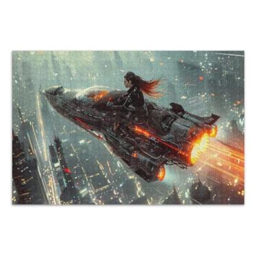 Imagem de Quebra-cabeças femininos guerreiros na nave espacial 1000 peças para adultos, jogos Uzzle