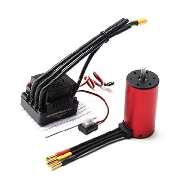 Imagem de POCREATION Motor Sem Escova 3670 2650KV, ESC Sem Escova 120A Com Rotor Balanceado de Precisão e Dissipador de Calor de Alumínio CNC, para Caminhão de Carro HSP HPI 1/8 RC (Plugue 2850KV-XT60)