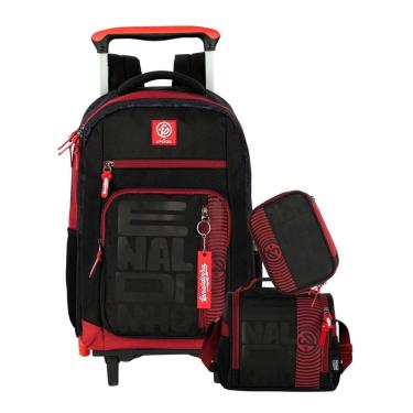 Imagem de Kit Enaldinho Mochila 2Em1 Rodas + Lancheira + Estojo Box