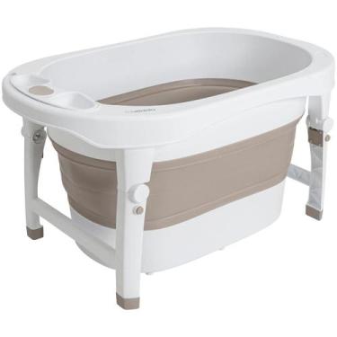 Imagem de Banheira para Bebe Ofuro Dobravel Kiddo Oyster 40L Cappuccino