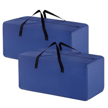 Imagem de Bolsas de transporte resistentes extra grandes 2 unidades, bolsas de armazenamento à prova d'água com zíper e alças para estudantes universitários, bolsas de embalagem para mudança e armazenamento de